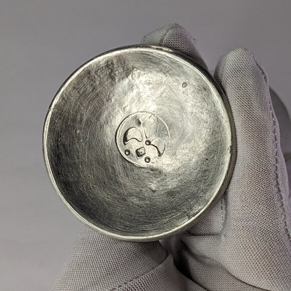 Vintage Hand-hammered pewter goblet, mid-20th-century - Picture 5 of 6